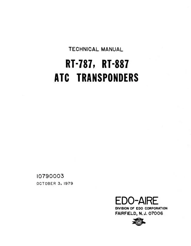 Edo-Aire Rt-787 & Rt-887 1979 Technical Manual (10790003) 1