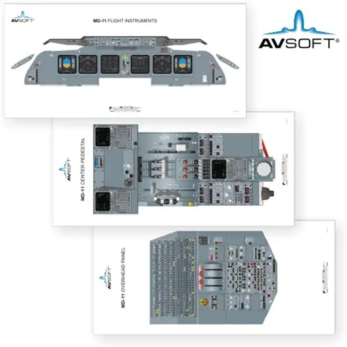 Avsoft Md11 Cockpit Posters (Set Of 3 Posters) 1