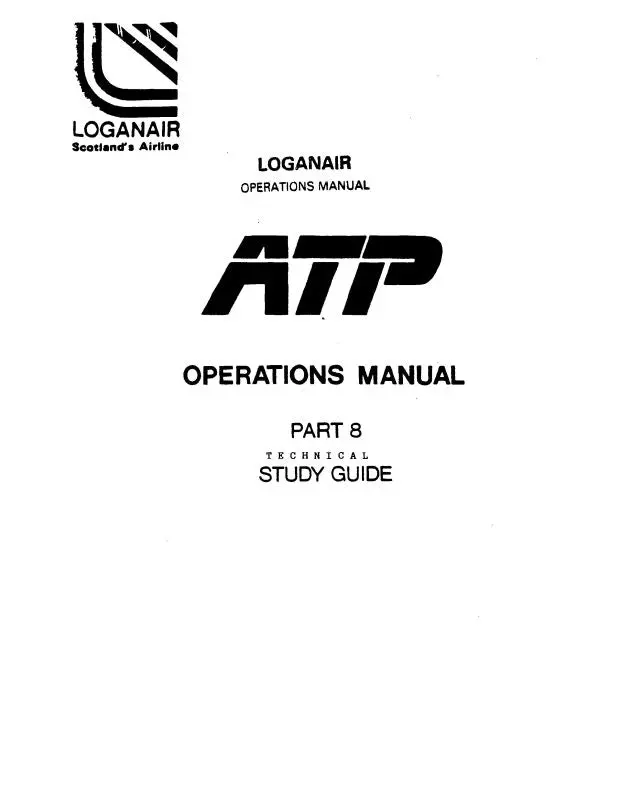 British Aerospace Atp Turbo Prop Operations Manual Technical Study Guide And Operations Manual (Baatp-Ops-C) 1