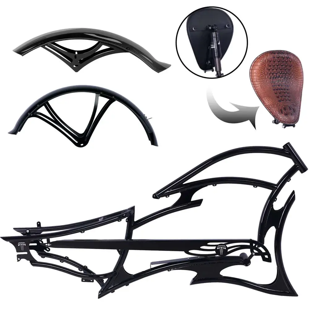 Tracer Fm-Raider-7 26" Stretch Cruiser Bikes Steel Frame 1