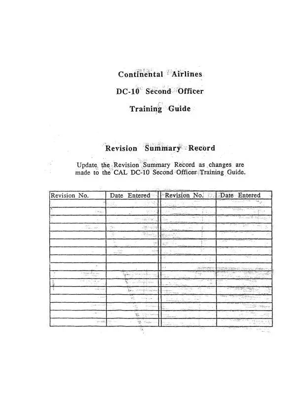 Continental Airlines Dc-10 Training Guide Second Officers Training Guide (Cadc10-Tr-C) 1