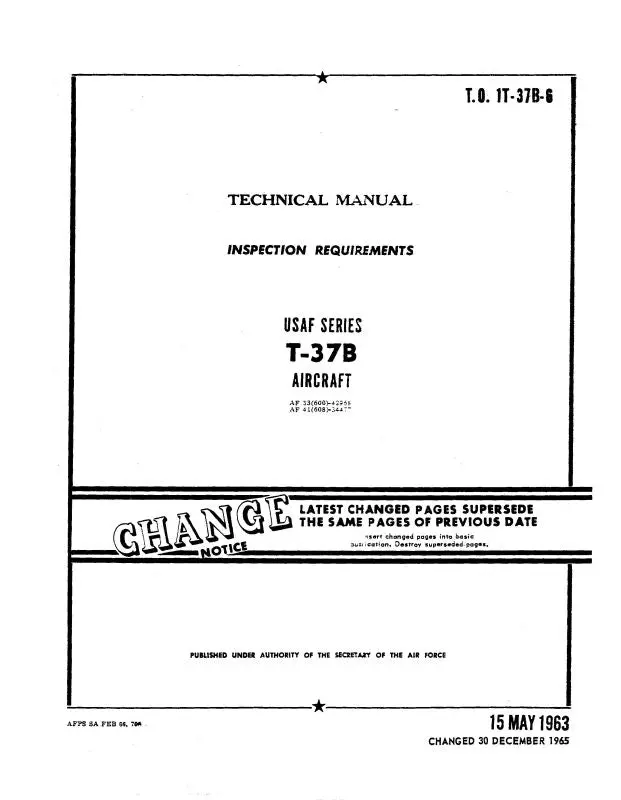 Cessna T-37B Series Inspection Requirements Inspection Requirements (1T-37B-6) 1