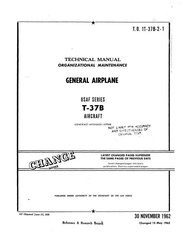 Cessna T-37B Series Maintenance Manual (1T-37B-2-1) 1