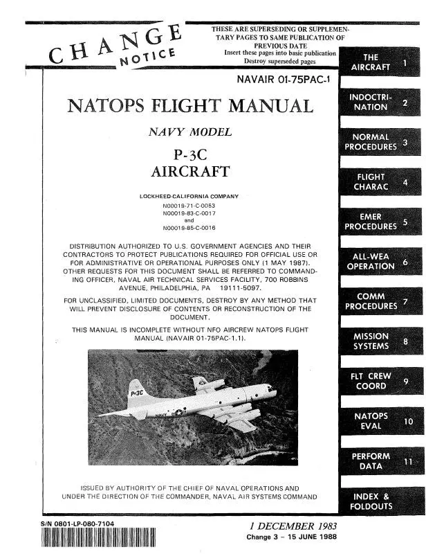 Lockheed P-3C Natops 1988 Natops Flight Manual (01-75Pac-1-Navair) 1