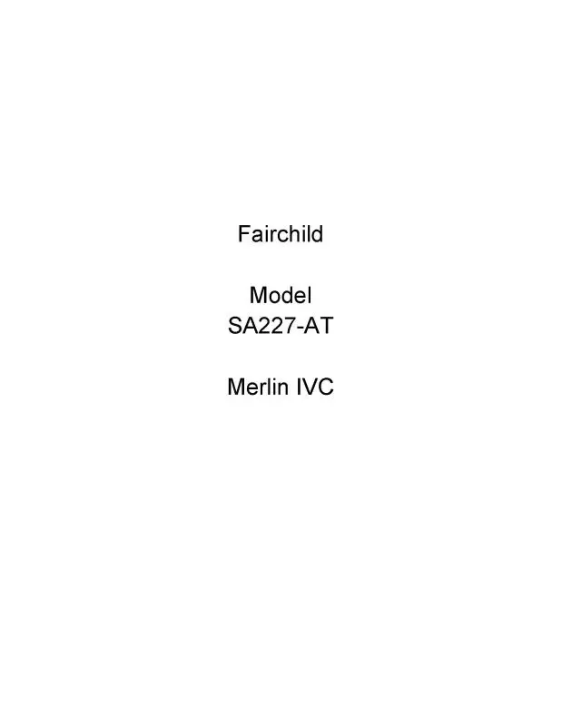 Fairchild Sa227-At Merlin Ivc Flight Manual (Fcsa227at-F-C) 1