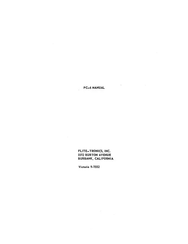 Flite-Tronics, Inc. Pc-6 Transistor Power Supply Instruction Manual (Fnpc6-In-C) 1