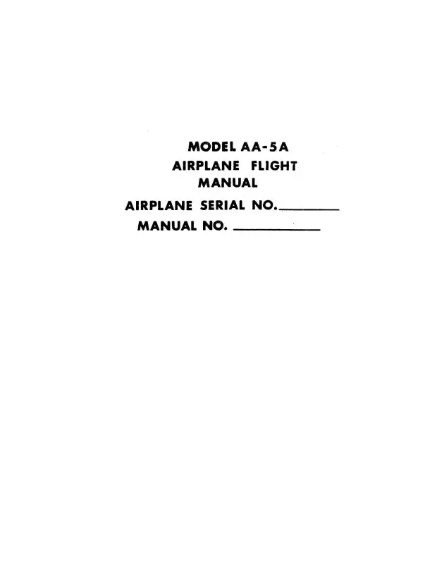 Grumman Aa5a Cheetah 1979 Flight Manual (Fp-Aa5a-5) 1