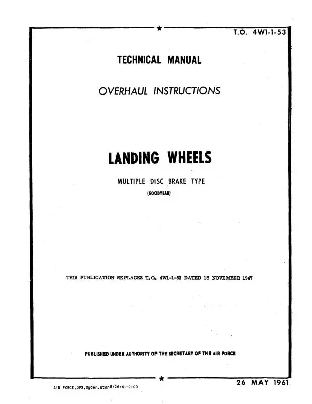 Goodyear Landing Wheels Overhaul Instructions (4W1-1-53) 1