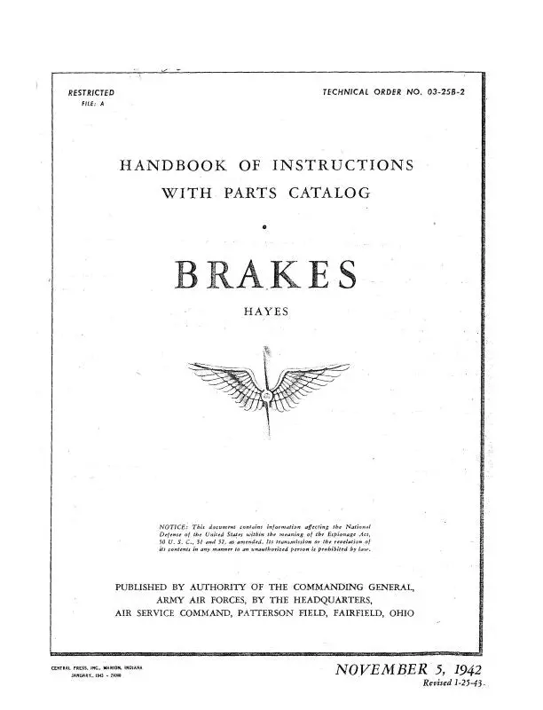 Hayes Industries Hayes Brakes Handbook Of Instructions With Parts (03-25B-2) 1