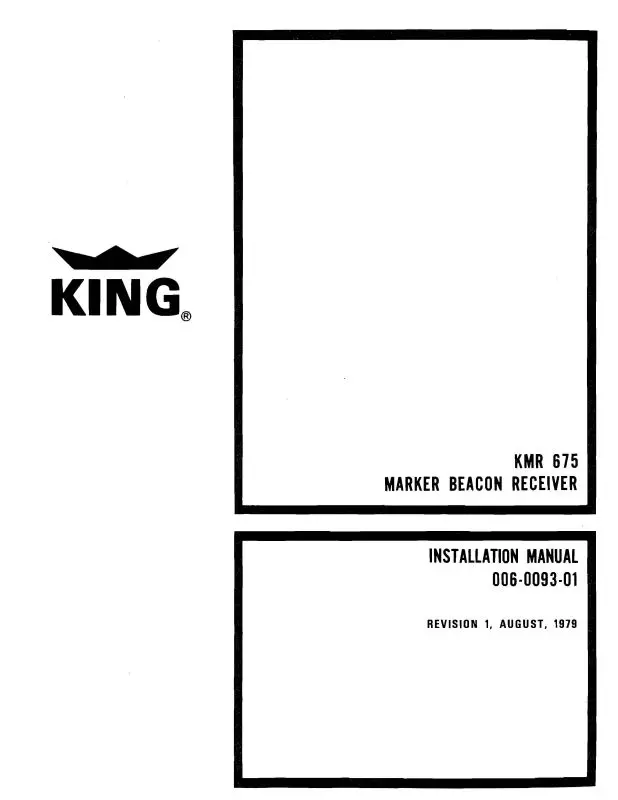 King Kmr 675 Marker Beacon Maintenance-Overhaul-Installation (006-0093-01) 1