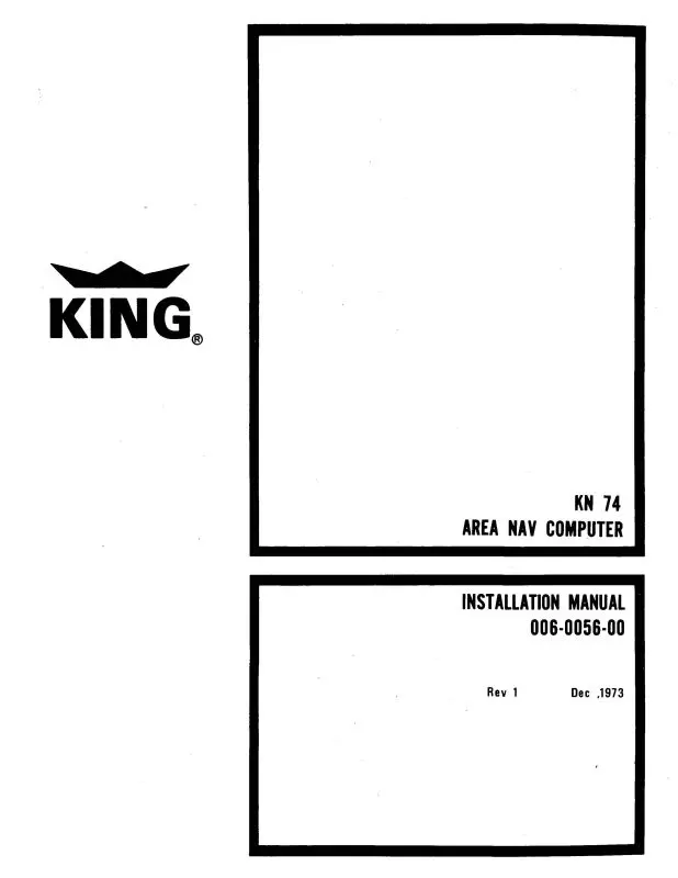King Kn 74 Maintenance Manual (006-0056-00) 1