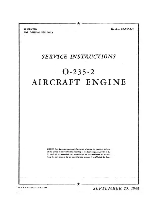Lycoming O-235-2 Maintenance Manual (02-15Dq-2) 1