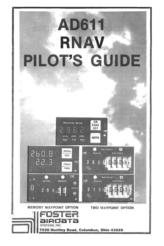 Foster Ad611 Rnav 1977 Pilot's Guide (002A0096a) 1