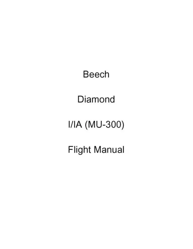 Beech Diamond I-Ia (Mu-300) Flight Manual (Bediamondi/Ia-F-C) 1