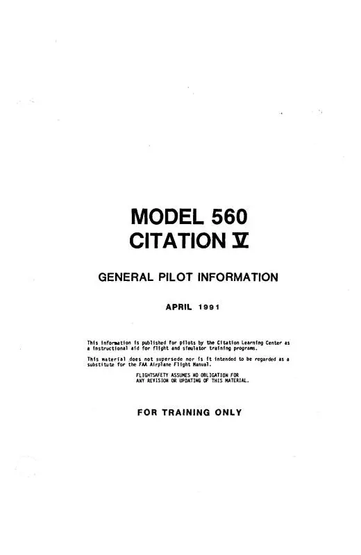 Cessna Citation V 1991 Pilot Training Manual 1
