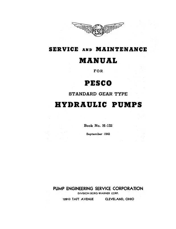Pesco Standard Gear Type Hydraulic Pump Service & Maintenance (No.-H-132) 1
