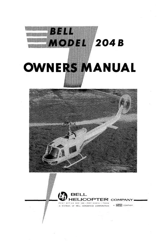 Bell Helicopter 204B Owners  Manual 1