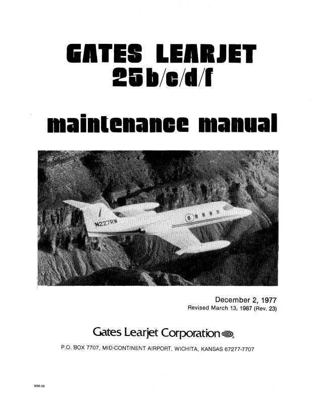 Learjet  25B, C, D, F Maintenance Manual (Le25b,C,D,F--M-C) 1
