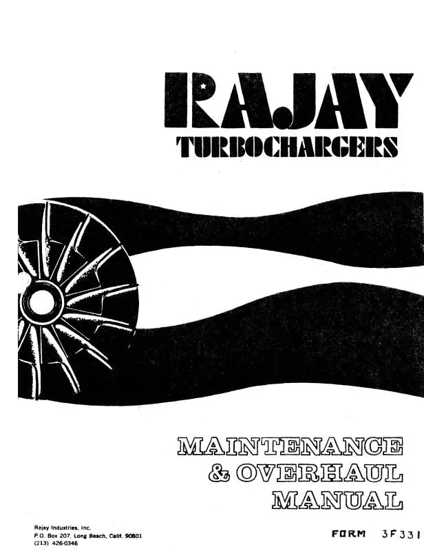 Rajay 370 Series Turbocharger Maintenance & Overhaul (G-70) 1