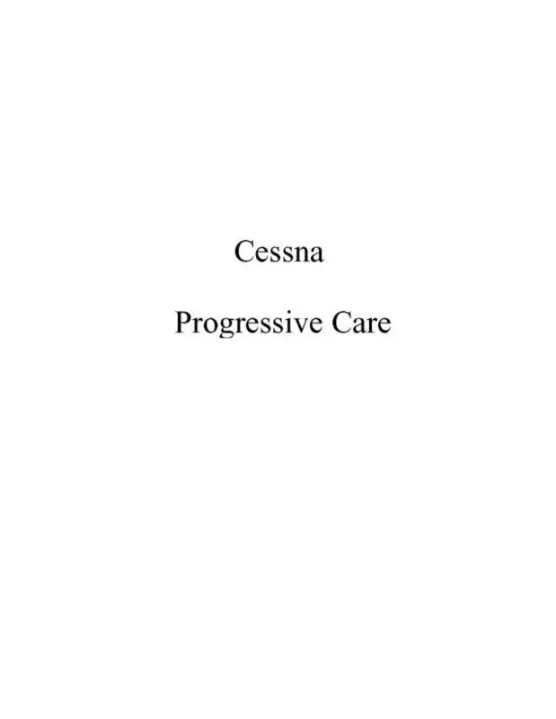 Cessna Progressive Care Operations Manual Operations Manual (Ceprogressiveops-C) 1