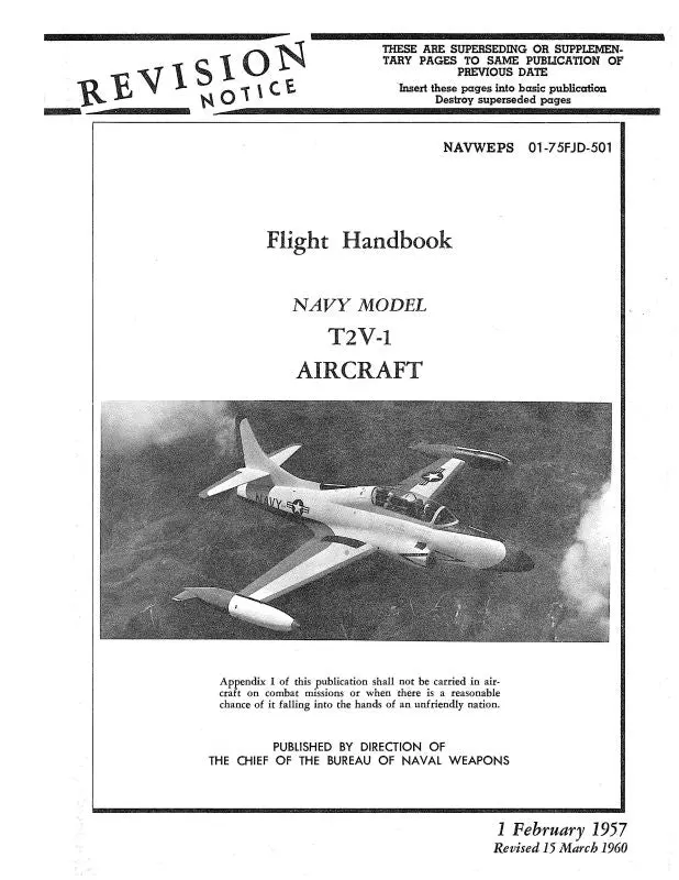 Lockheed T2v-1 Flight Manual 1957 Flight Manual (01-75Fjd-501) 1