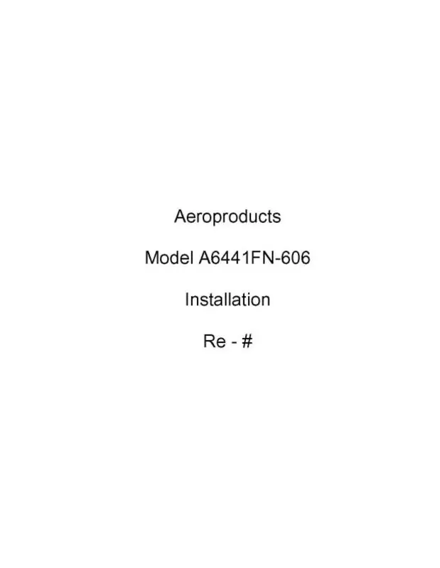 Mooney A@A6441fn-606 In C Installation Manual (A@A6441fn-606-In-C) 1