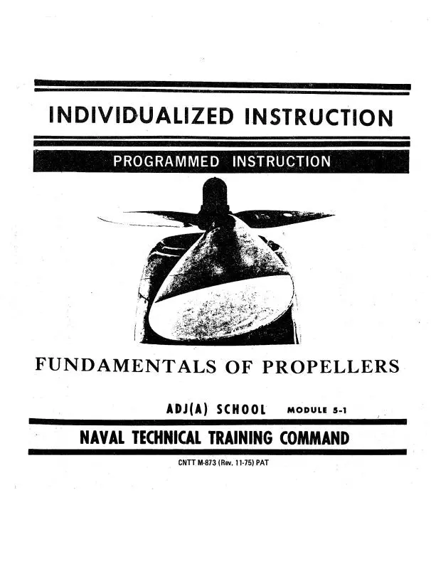 Aeroproducts Propeller Fundamentals Of Propellers Programmed Instruction (Module-5-1) 1