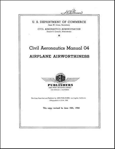 Us Government Cam 4 Airplane Airworthiness Airplane Airworthiness (Uscam4) 1
