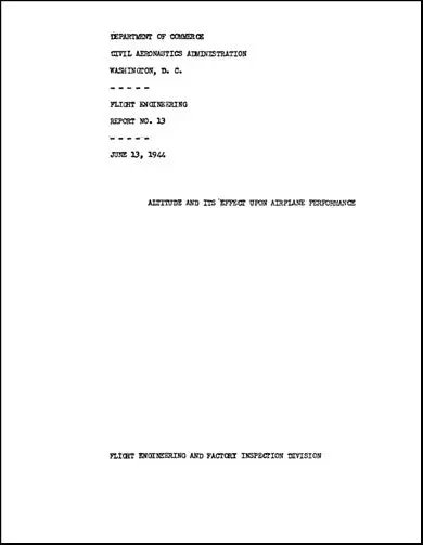 Us Government Altitude & Its Effect On A-C Flight Engineering & Factory Inspection (Report-#13) 1