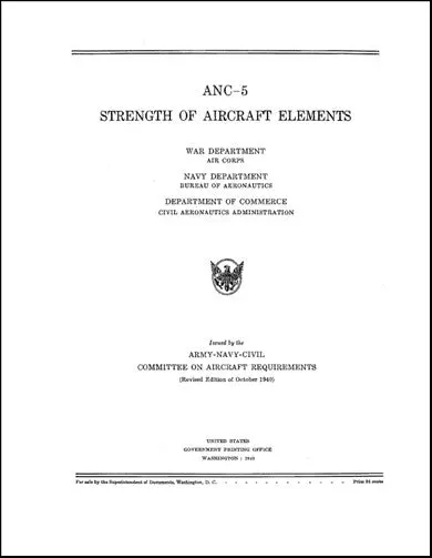 Us Government Strength Of Aircraft Elements Instruction Book (Anc-5) 1