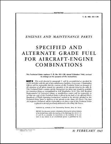 Us Government Specified & Alternate Grade Engines & Maintenance Parts (2/1/1938) 1