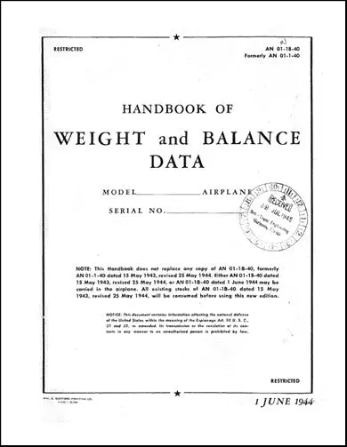 Us Government Weight And Balance Data Handbook (An-01-1B-40) 1