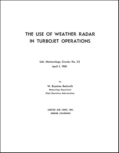 Us Government Use Of Weather Radar Ual Meteorology Circular No. 53 (No.-53) 1