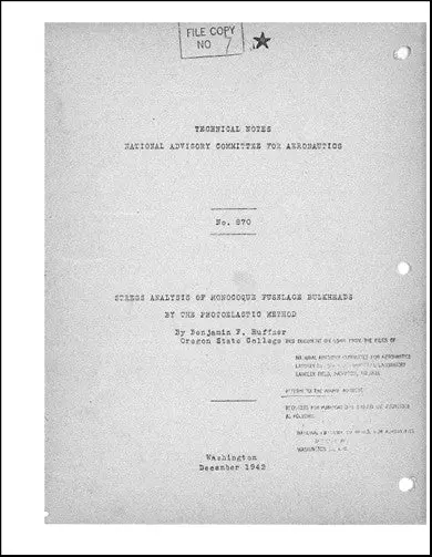 Us Government Stress Analysis Of Monocoque Technical Notes (No.-870) 1