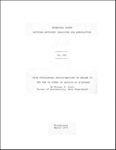 Us Government Some Fundamental Consideration Naca Technical Notes (No.-692) 1