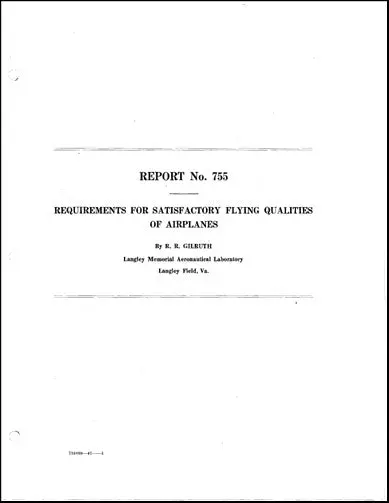 Us Government Requirements For Satisfactory Naca Report (No.-755) 1
