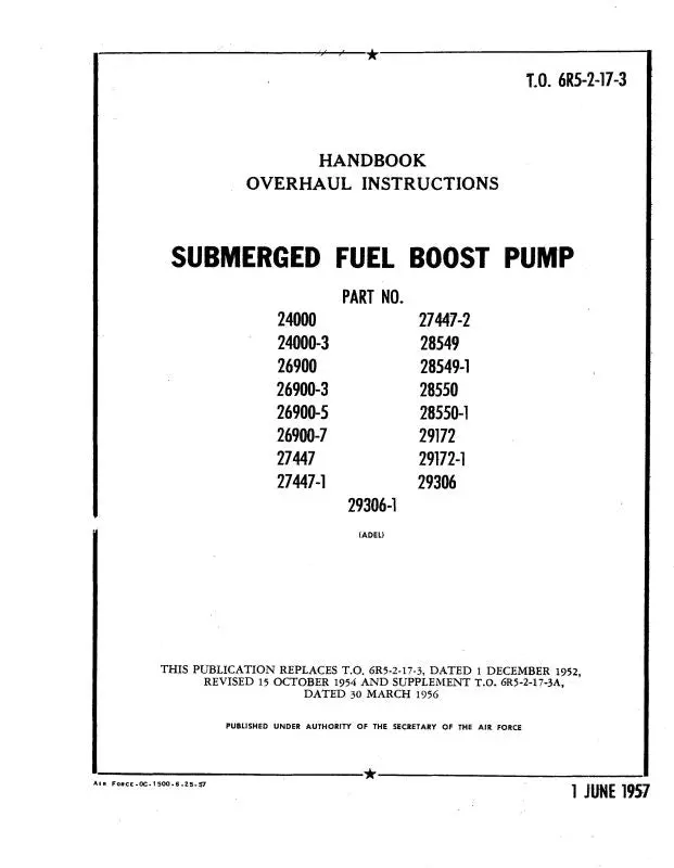Adel Submerged Fuel Boost Pump Overhaul Instructions (6R5-2-17-3) 1