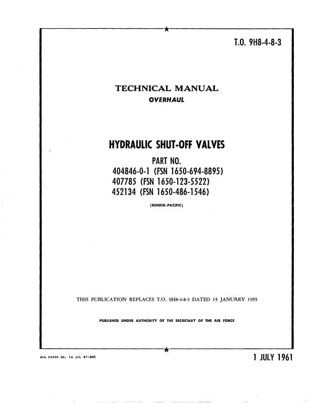 Bendix Hydraulic Shut-Off Valves Overhaul (9H8-4-8-3) 1