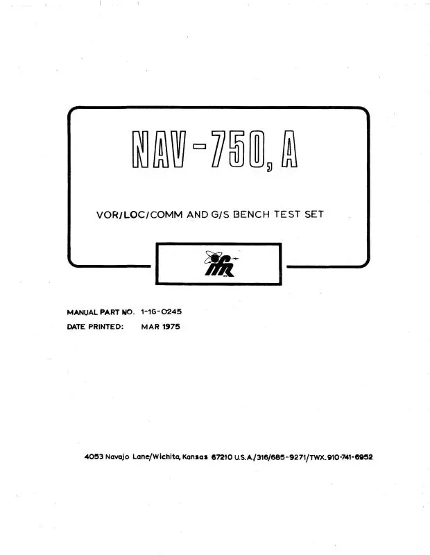 Ifr Nav-750,A Vor-Loc-Comm Maintenance (1-16-0245) 1