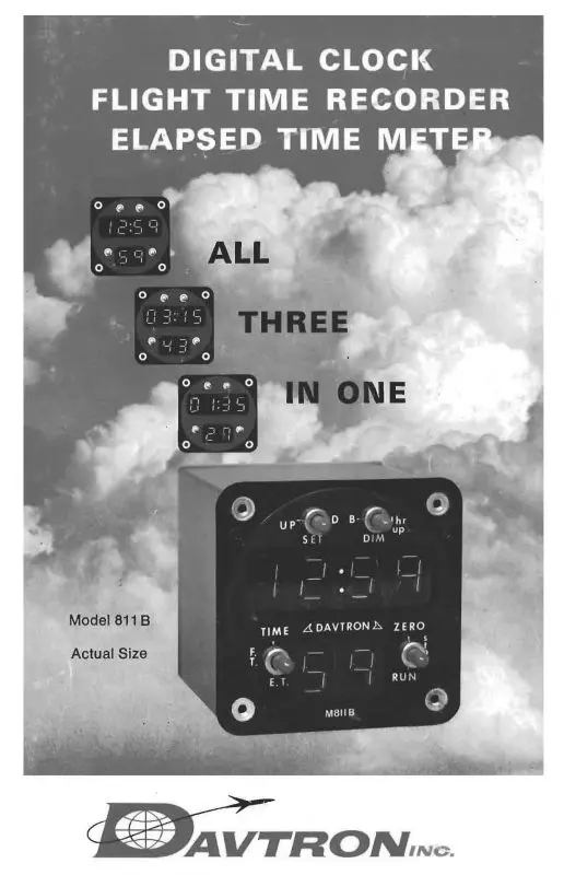 Davtron Model 811B Digital Clock Operation Manual (Dv811b-Ops-C) 1