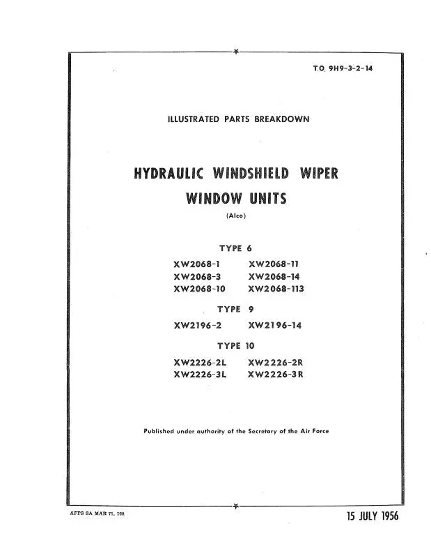 Alco Hydraulic Windshield Wiper Overhaul Manual (9H9-3-2-13) 1