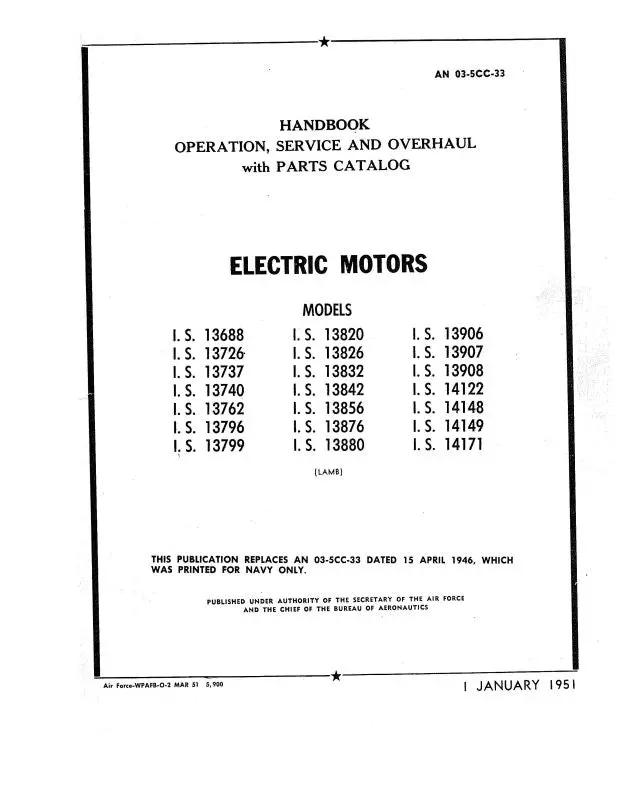 Lamb Electric Motors 1951 Operation, Maintenance, Overhaul, Parts (03-5Cc-33) 1