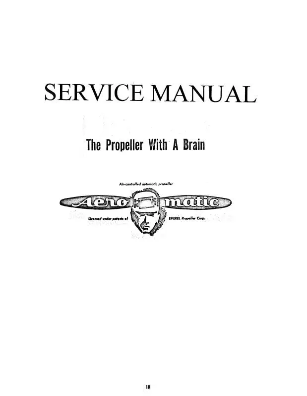 Aeromatic Propellers F-200 Propeller 1948 Field Service Instructions (20029) 1