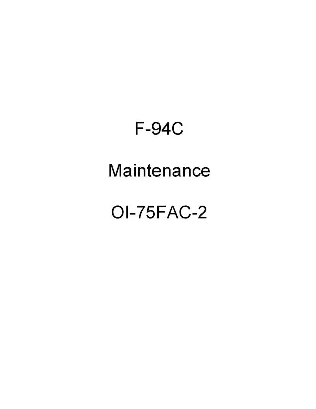 Lockheed F-94C Maintenance Instructions (01-75Fac-2) 1