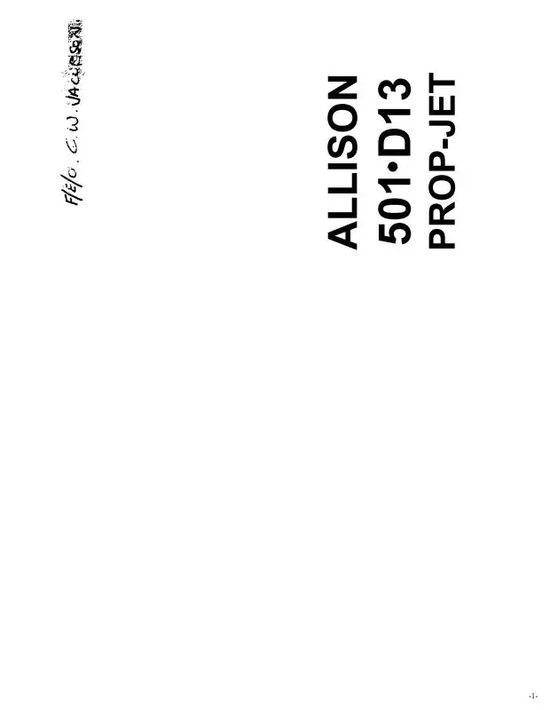Allison 501-D13 Prop Jet Crew Guide Crew Guide (Aq501-D13-Cg-C) 1
