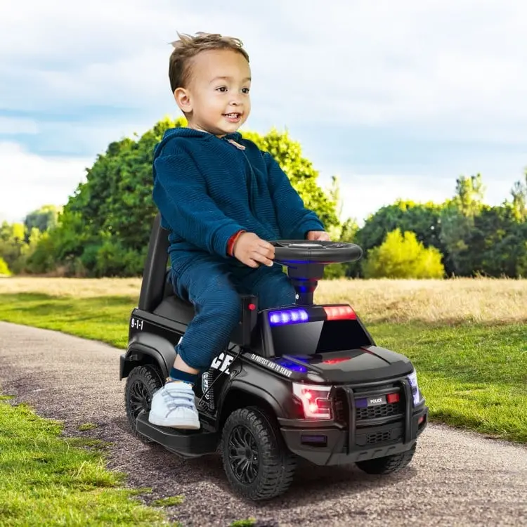 6V Kids Ride On Police Car With Real Megaphone And Siren Flashing Lights 1