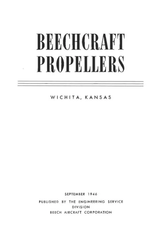 Beech R000 Series Controllable Prop Description, Operation, Overhaul (Ber000series-In-C) 1