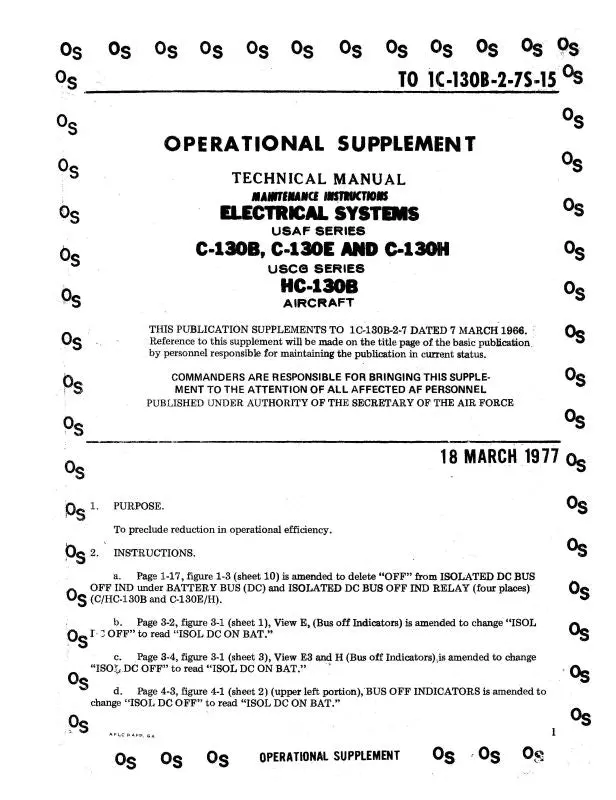 Lockheed C-130B, C-130E, C-130H Maintenance Instructions (1C-130B-2-1) 1
