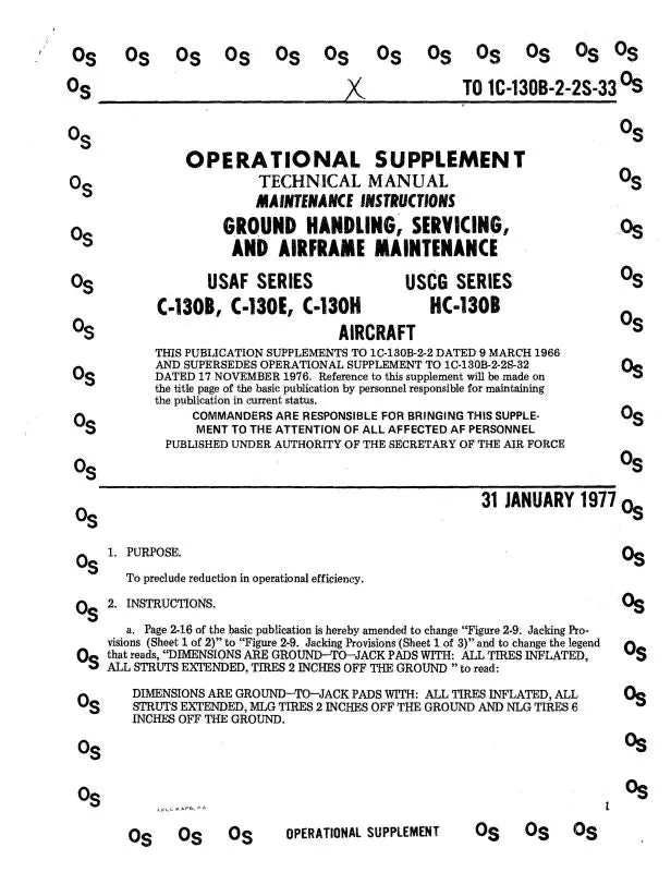 Lockheed C-130B, C-130E, C-130H, Hc-130 Maintenance Instructions (1C-130B-2-2) 1
