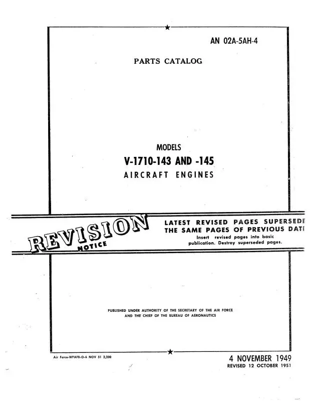 Allison V-1710-143, -145 1949 Parts Catalog (02A-5Ah-4) 1